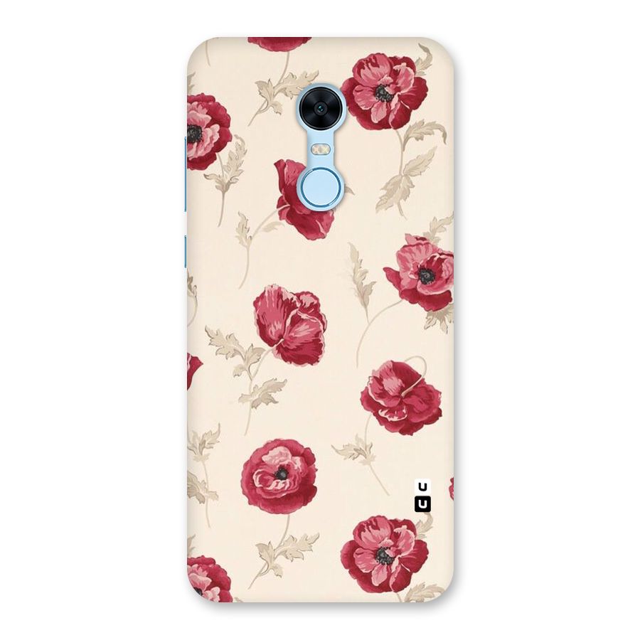 Red Rose Floral Art Back Case for Redmi Note 5