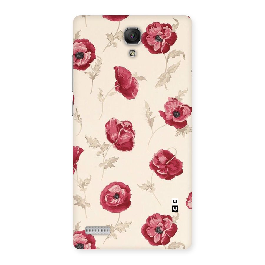 Red Rose Floral Art Back Case for Redmi Note Prime
