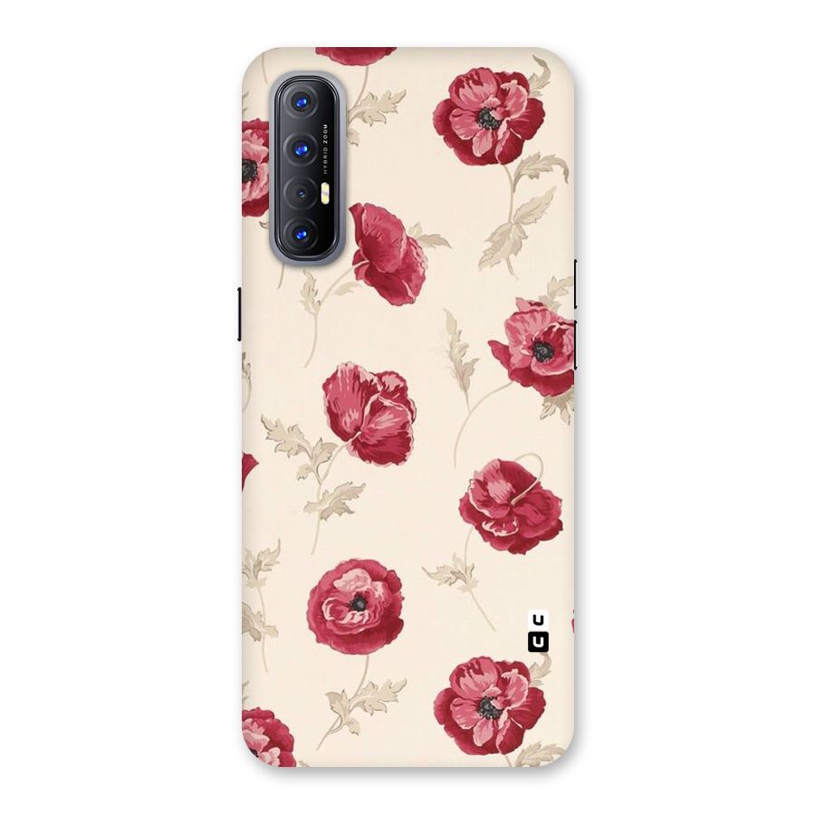Red Rose Floral Art Back Case for Reno3 Pro