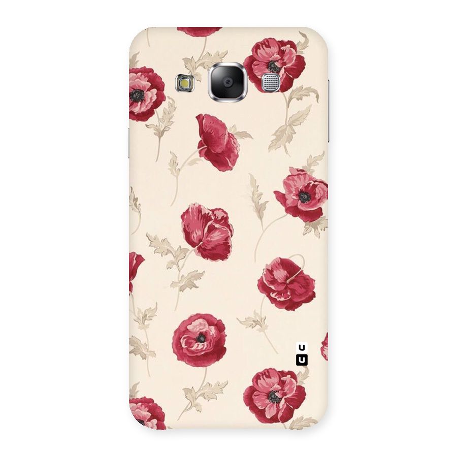 Red Rose Floral Art Back Case for Samsung Galaxy E5