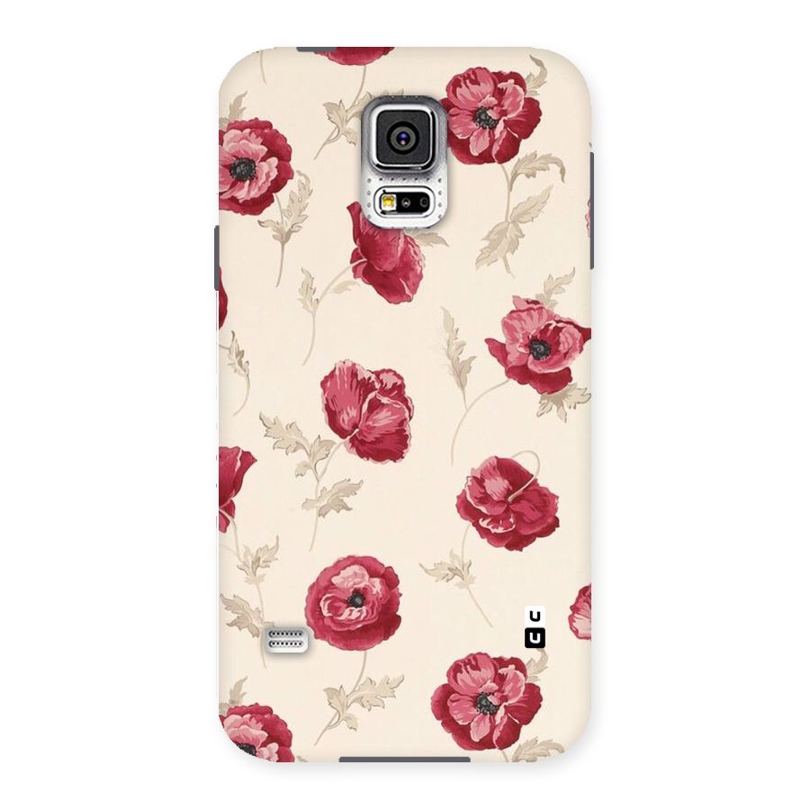 Red Rose Floral Art Back Case for Samsung Galaxy S5
