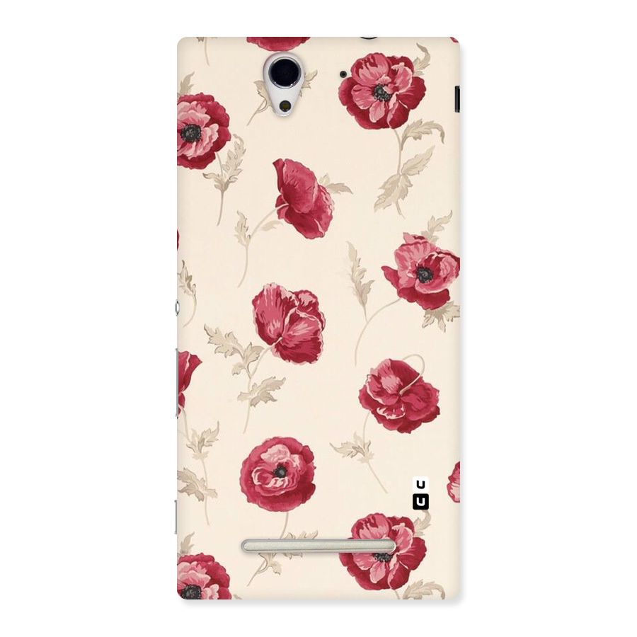Red Rose Floral Art Back Case for Sony Xperia C3