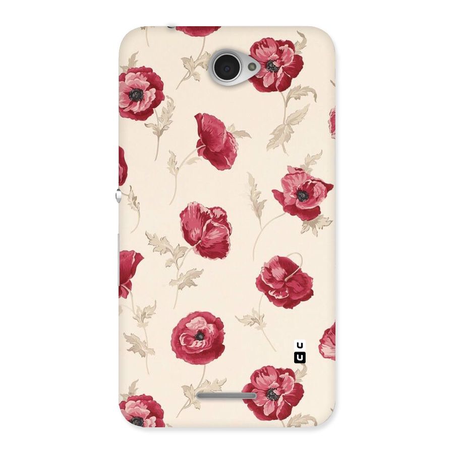 Red Rose Floral Art Back Case for Sony Xperia E4