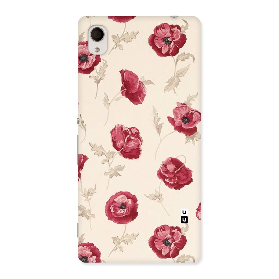 Red Rose Floral Art Back Case for Sony Xperia M4