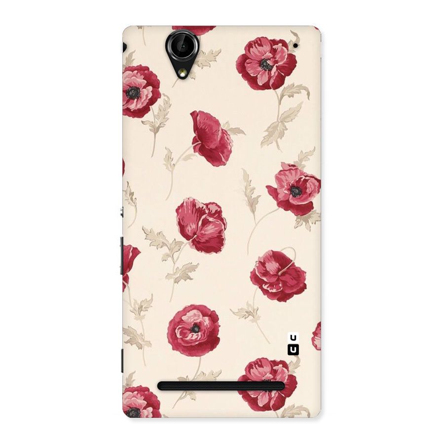 Red Rose Floral Art Back Case for Sony Xperia T2