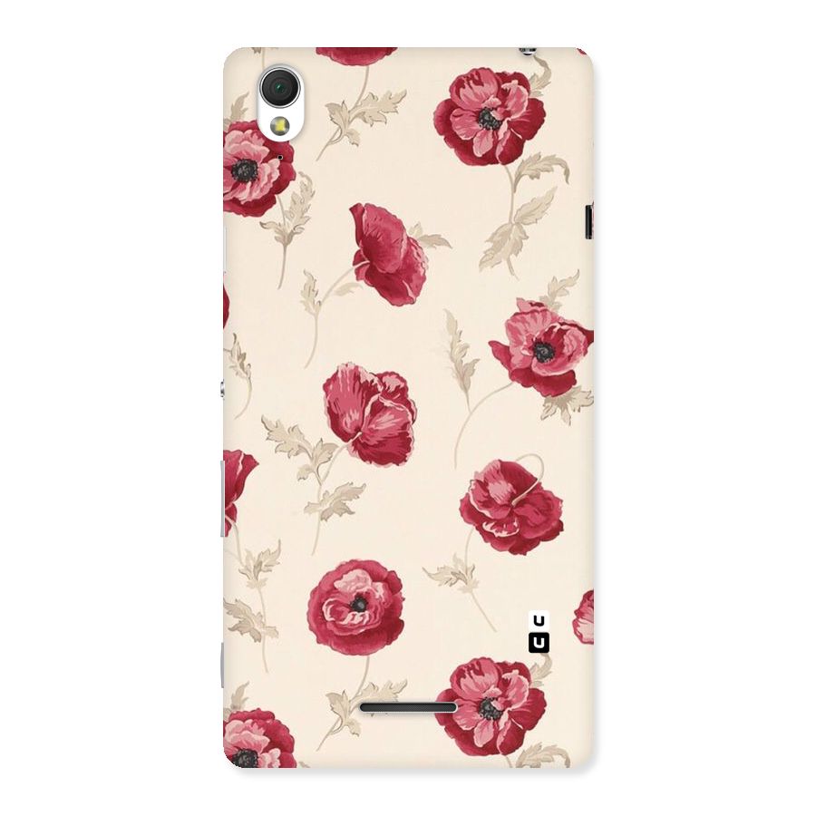 Red Rose Floral Art Back Case for Sony Xperia T3