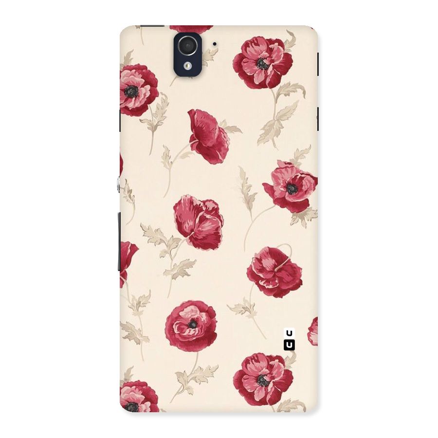 Red Rose Floral Art Back Case for Sony Xperia Z