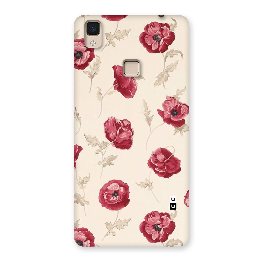 Red Rose Floral Art Back Case for V3 Max