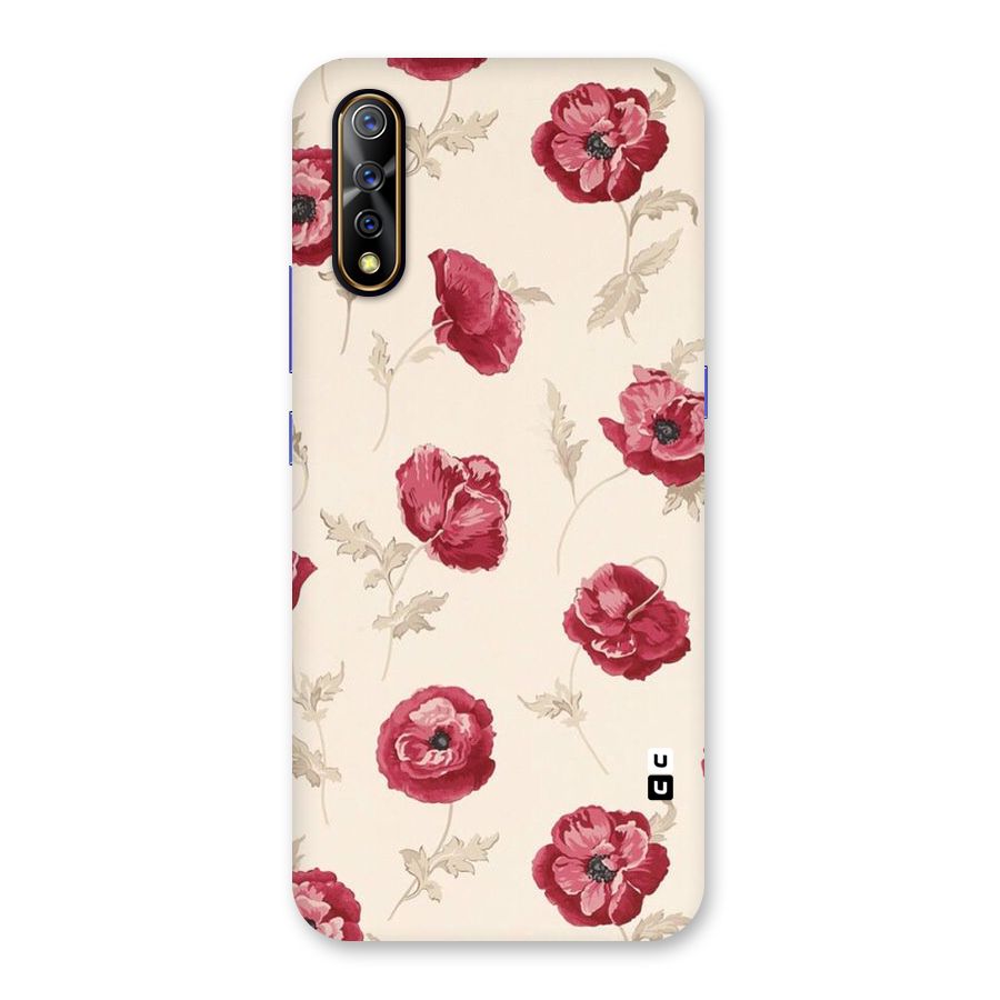 Red Rose Floral Art Back Case for Vivo S1