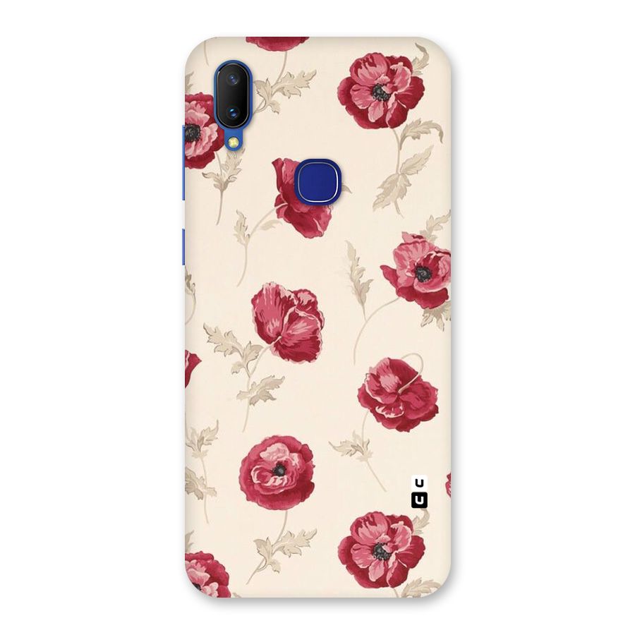 Red Rose Floral Art Back Case for Vivo V11