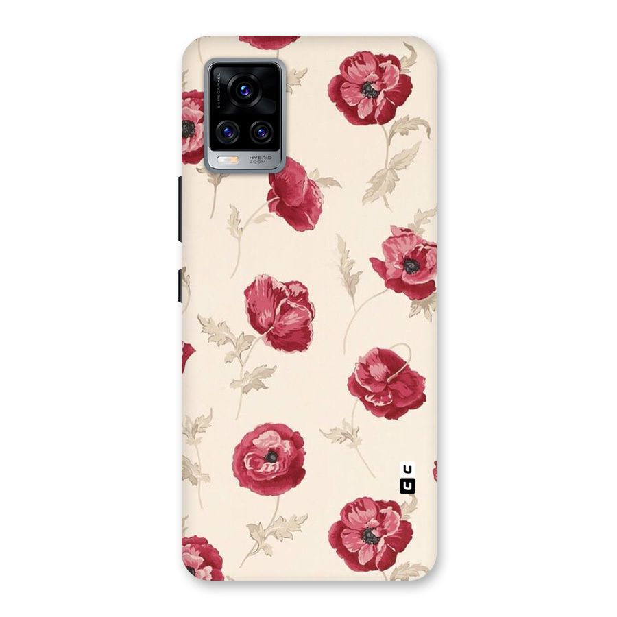 Red Rose Floral Art Back Case for Vivo V20 Pro
