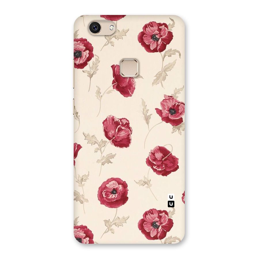 Red Rose Floral Art Back Case for Vivo V7
