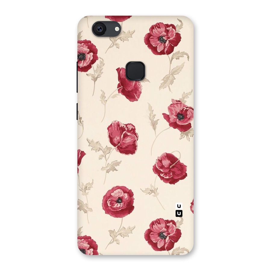 Red Rose Floral Art Back Case for Vivo V7 Plus