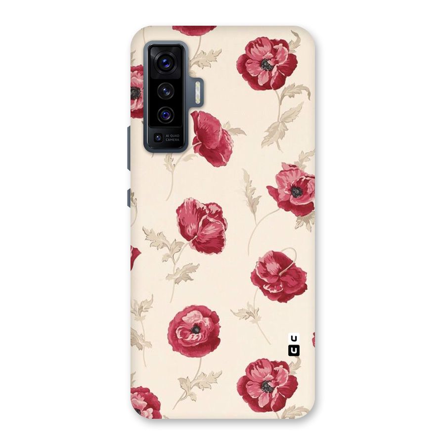 Red Rose Floral Art Back Case for Vivo X50