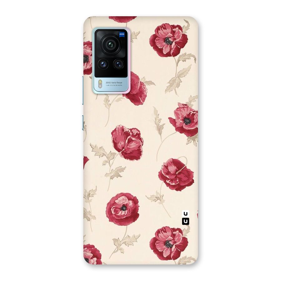 Red Rose Floral Art Back Case for Vivo X60 Pro
