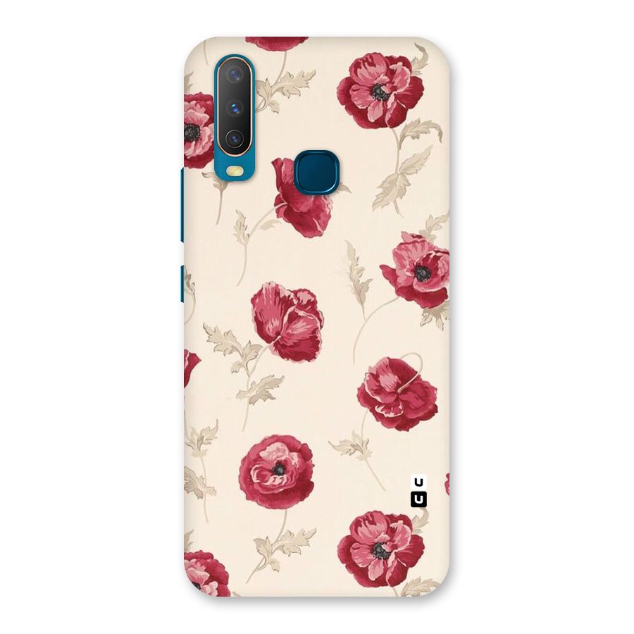 Red Rose Floral Art Back Case for Vivo Y17