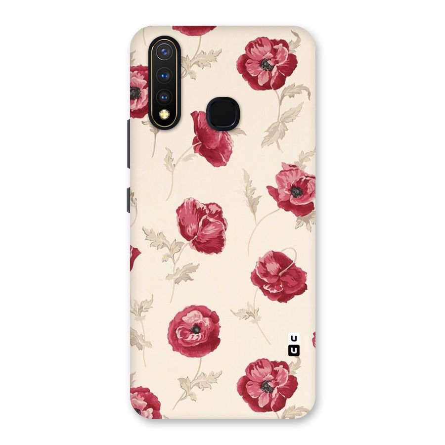 Red Rose Floral Art Back Case for Vivo Y19