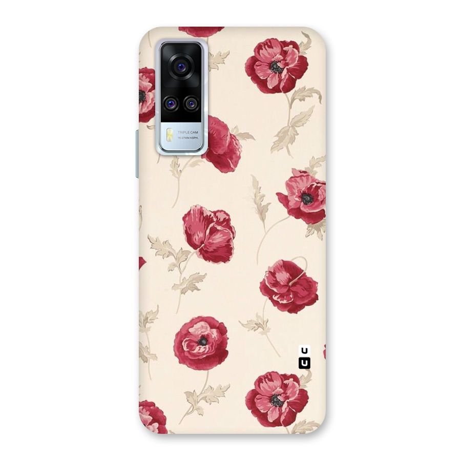 Red Rose Floral Art Back Case for Vivo Y31