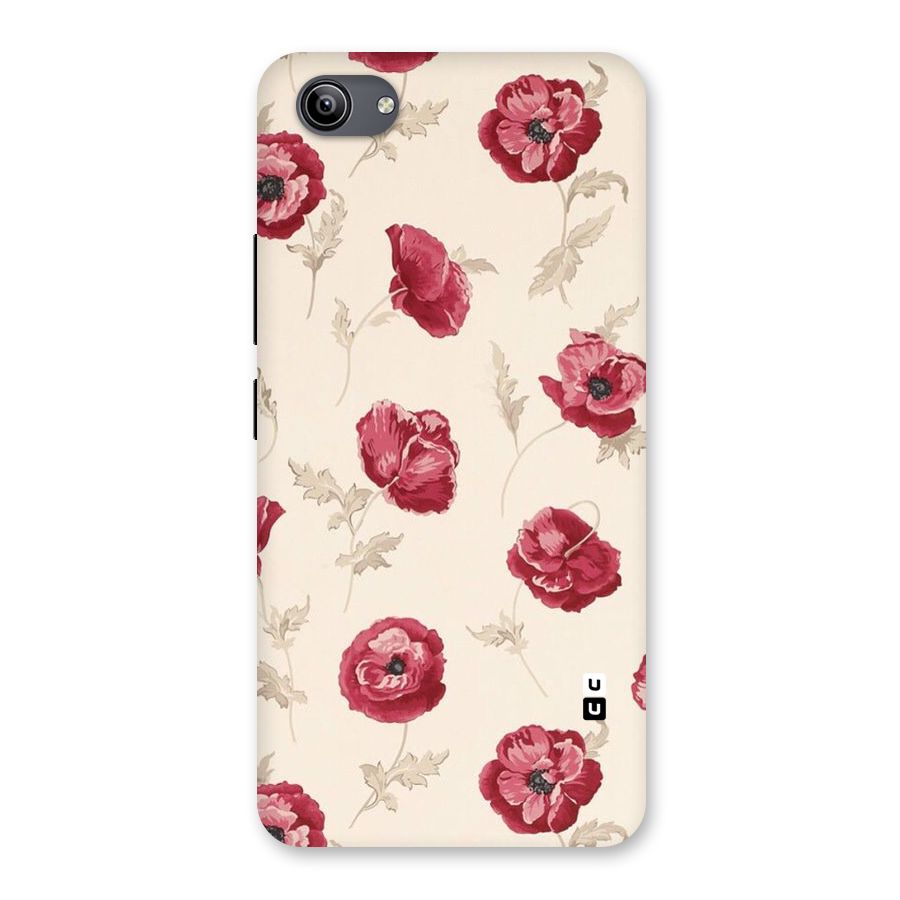 Red Rose Floral Art Back Case for Vivo Y81i