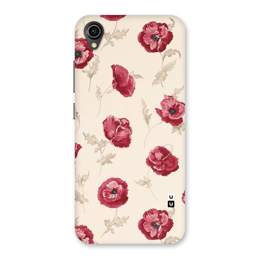 Red Rose Floral Art Back Case for Vivo Y90
