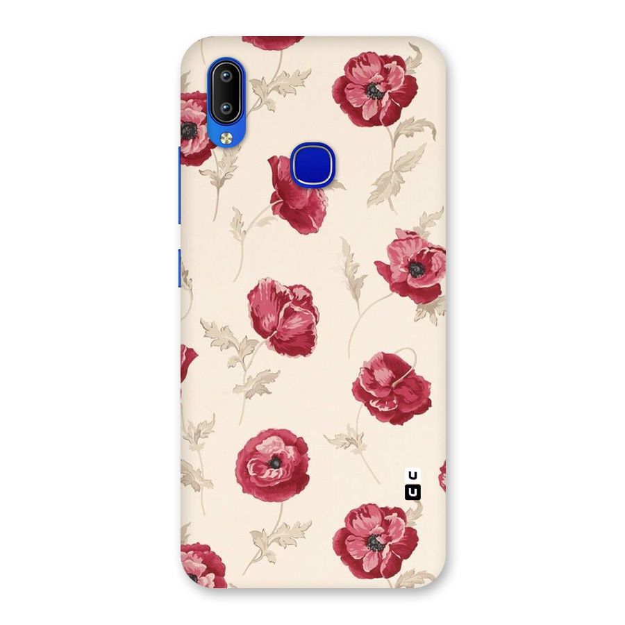 Red Rose Floral Art Back Case for Vivo Y91