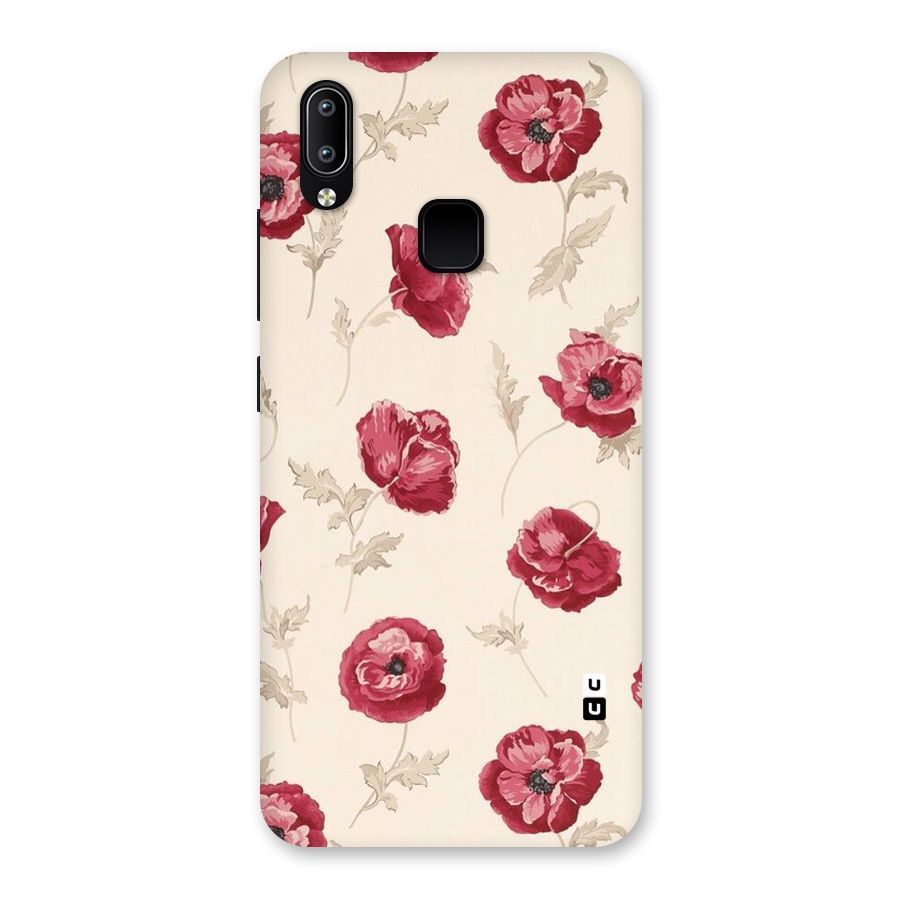 Red Rose Floral Art Back Case for Vivo Y93