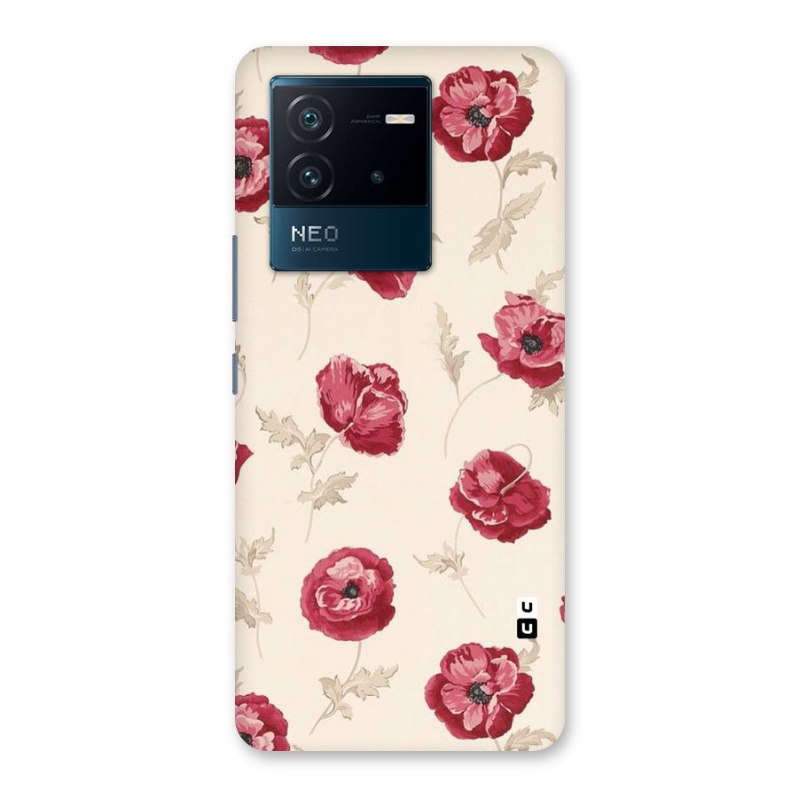 Red Rose Floral Art Back Case for Vivo iQOO Neo 6 5G