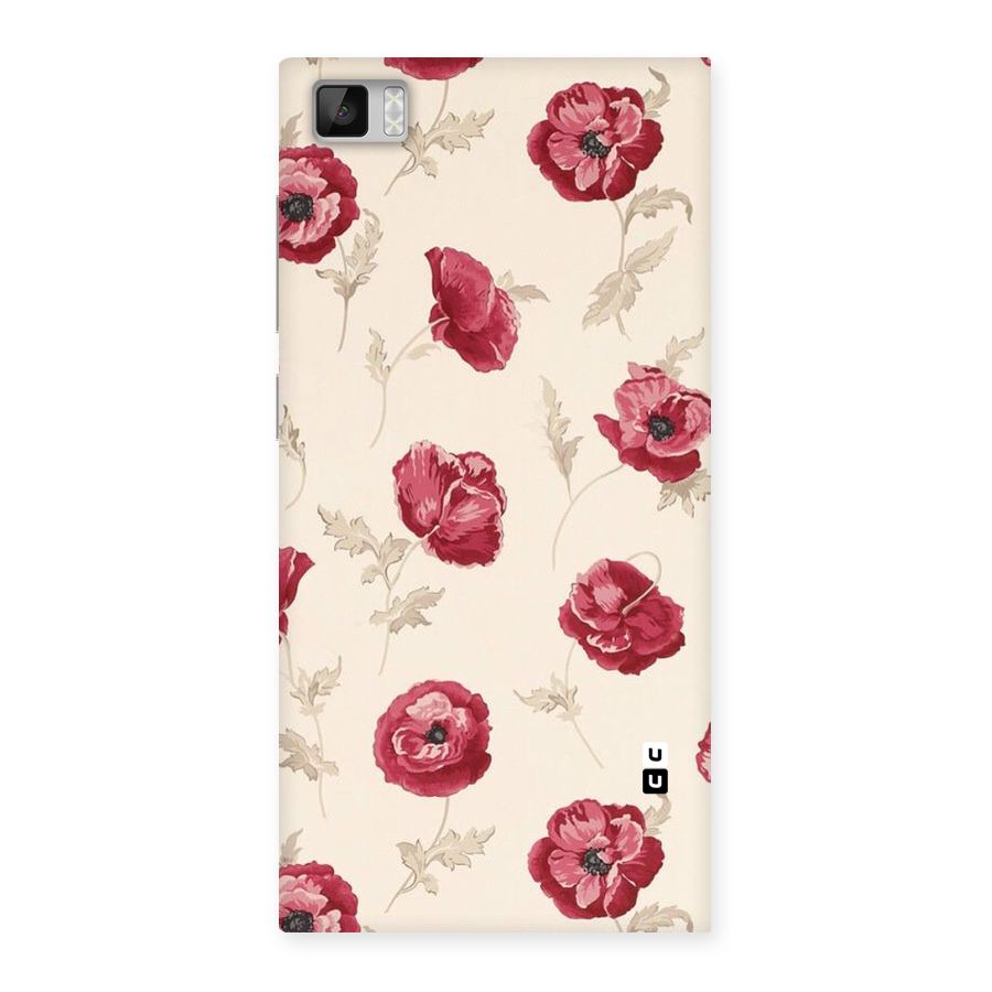 Red Rose Floral Art Back Case for Xiaomi Mi3