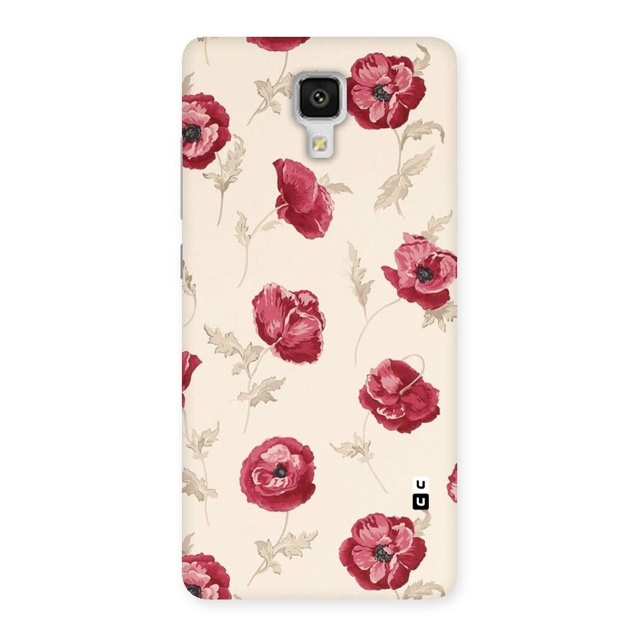 Red Rose Floral Art Back Case for Xiaomi Mi 4