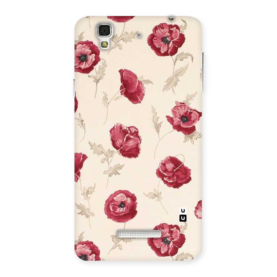 Red Rose Floral Art Back Case for YU Yureka Plus