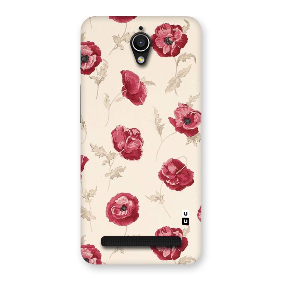 Red Rose Floral Art Back Case for Zenfone Go