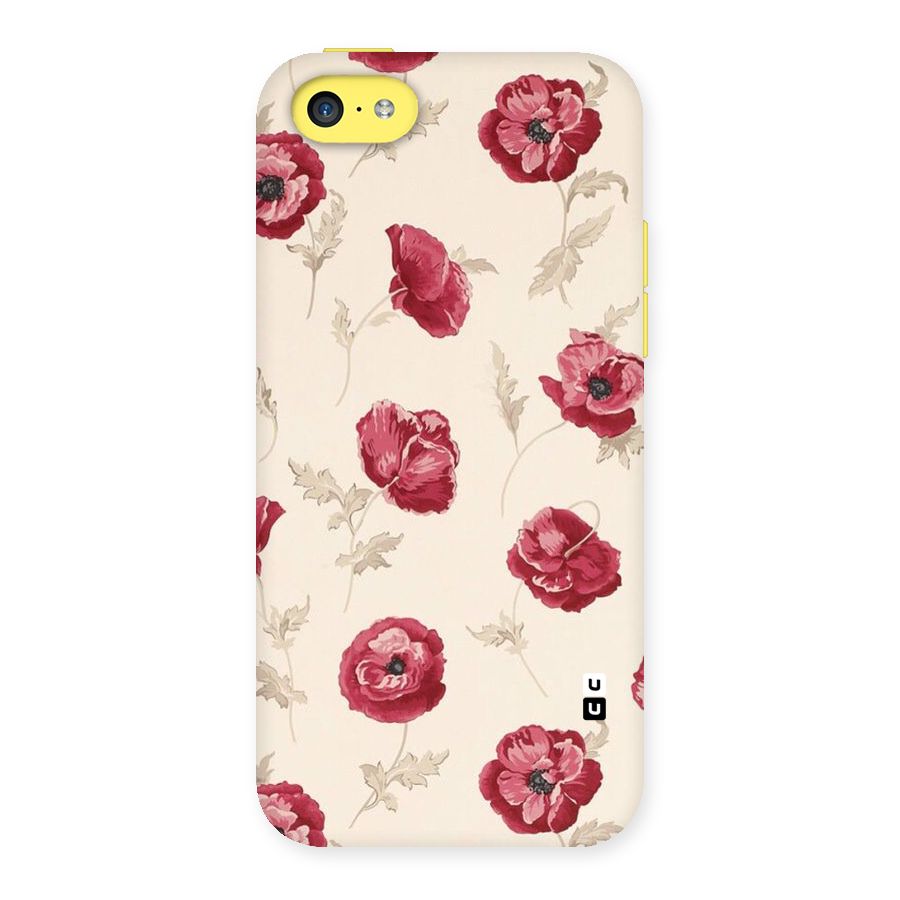 Red Rose Floral Art Back Case for iPhone 5C