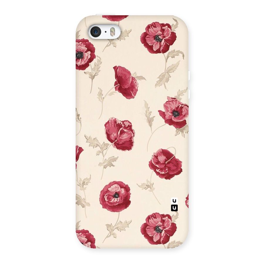Red Rose Floral Art Back Case for iPhone SE