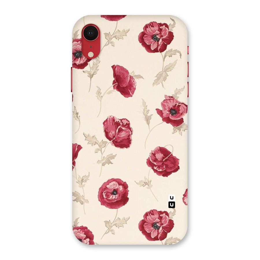 Red Rose Floral Art Back Case for iPhone XR