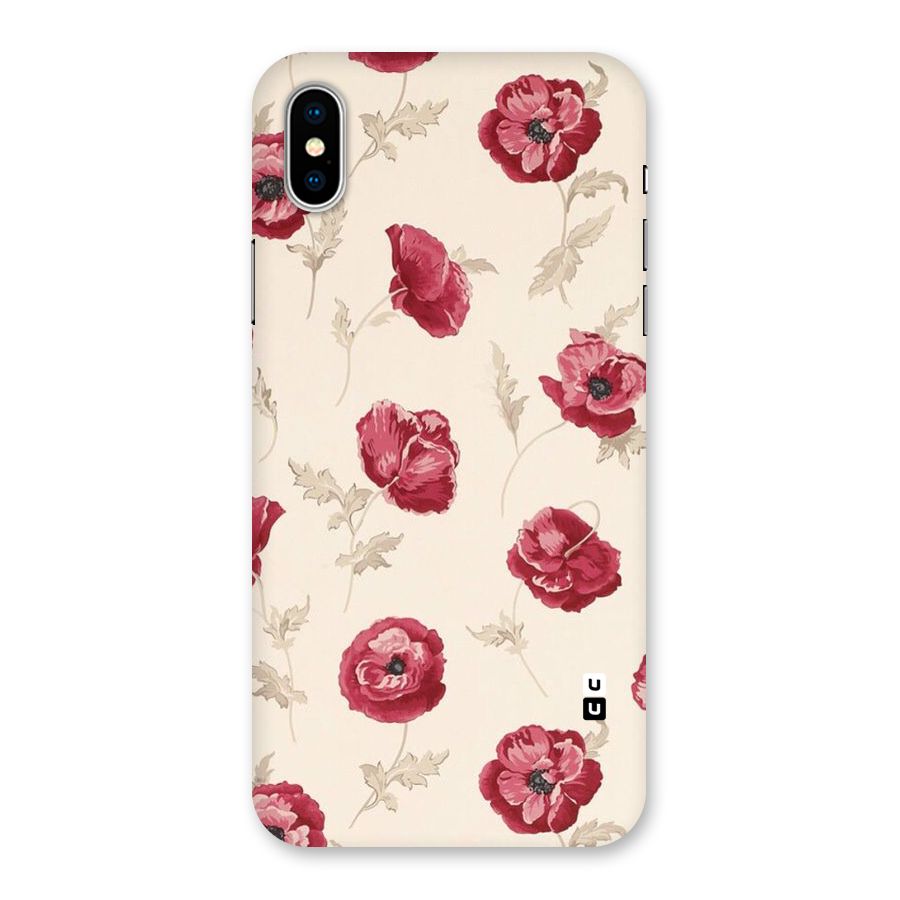 Red Rose Floral Art Back Case for iPhone XS
