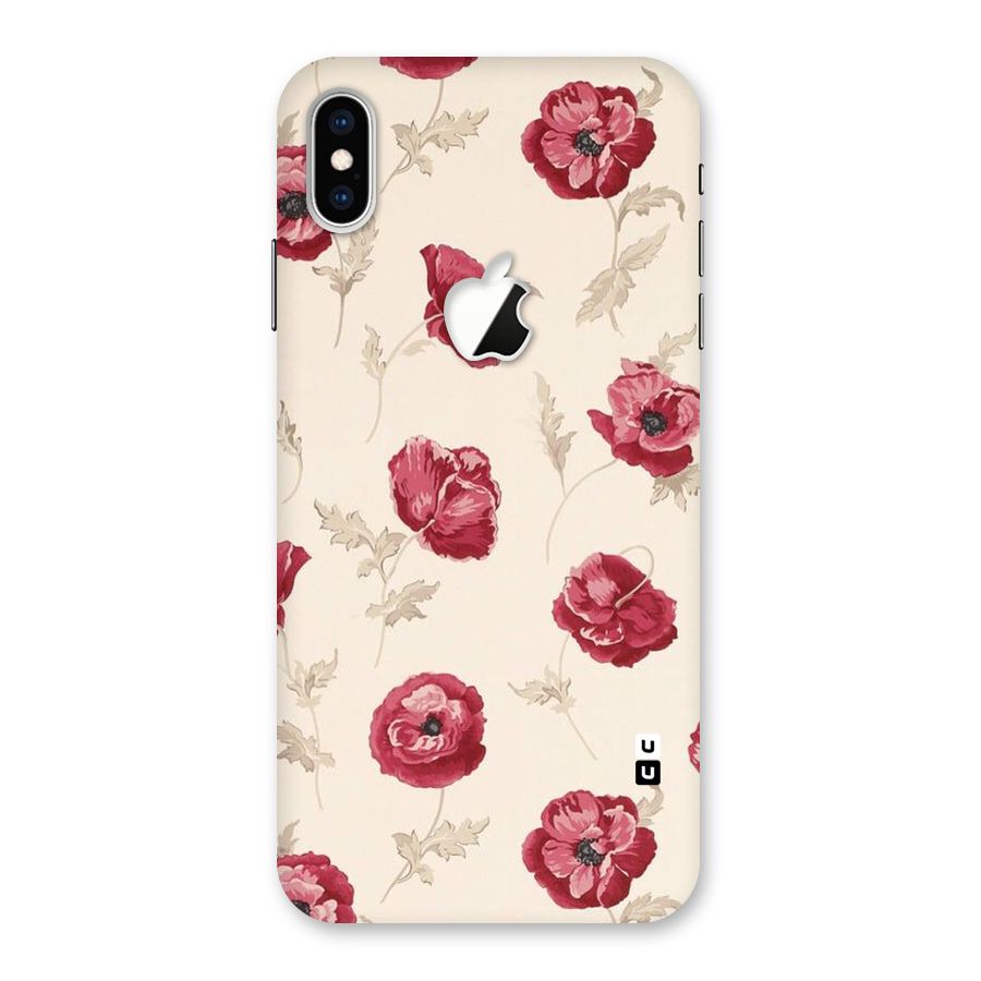 Red Rose Floral Art Back Case for iPhone XS Max Apple Cut