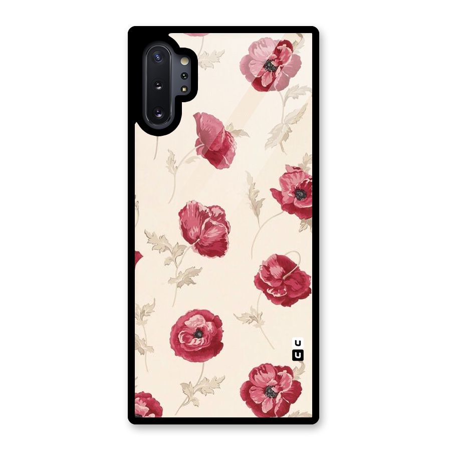 Red Rose Floral Art Glass Back Case for Galaxy Note 10 Plus