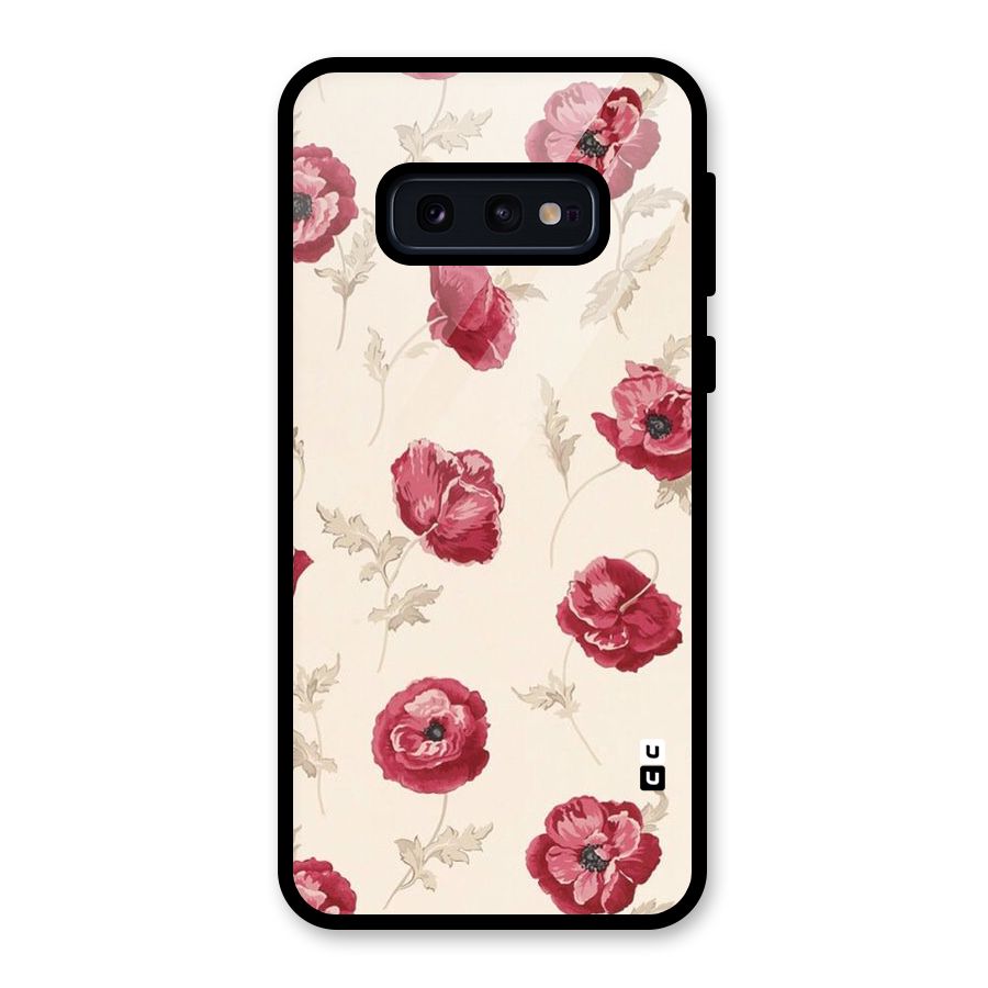 Red Rose Floral Art Glass Back Case for Galaxy S10e
