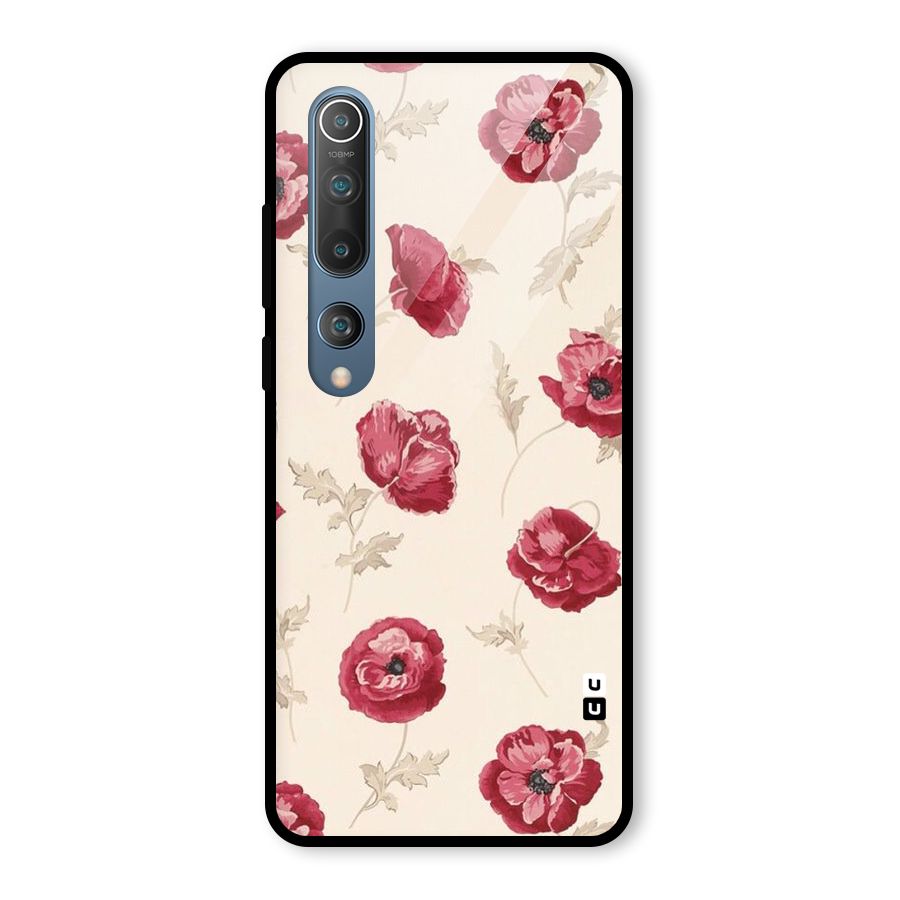 Red Rose Floral Art Glass Back Case for Mi 10