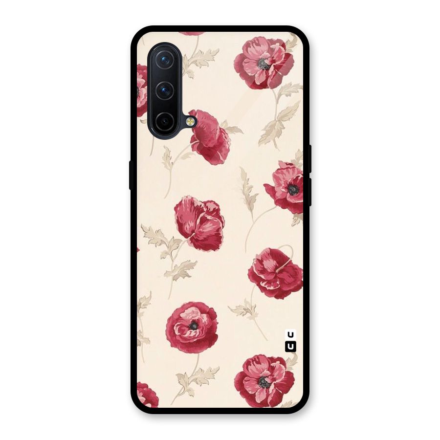 Red Rose Floral Art Glass Back Case for OnePlus Nord CE 5G