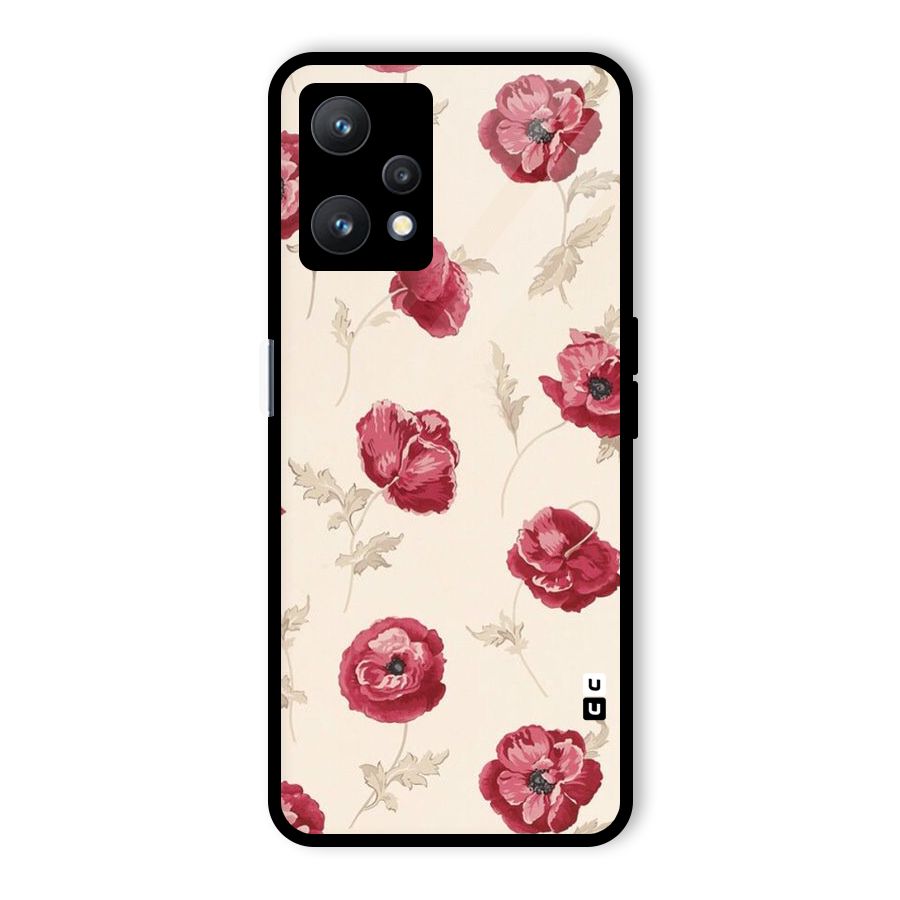 Red Rose Floral Art Glass Back Case for Realme 9 Pro 5G
