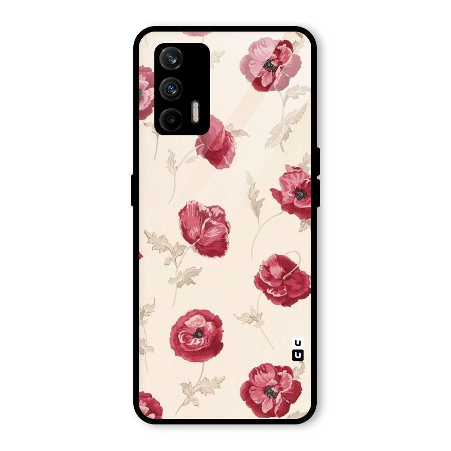 Red Rose Floral Art Glass Back Case for Realme GT 5G