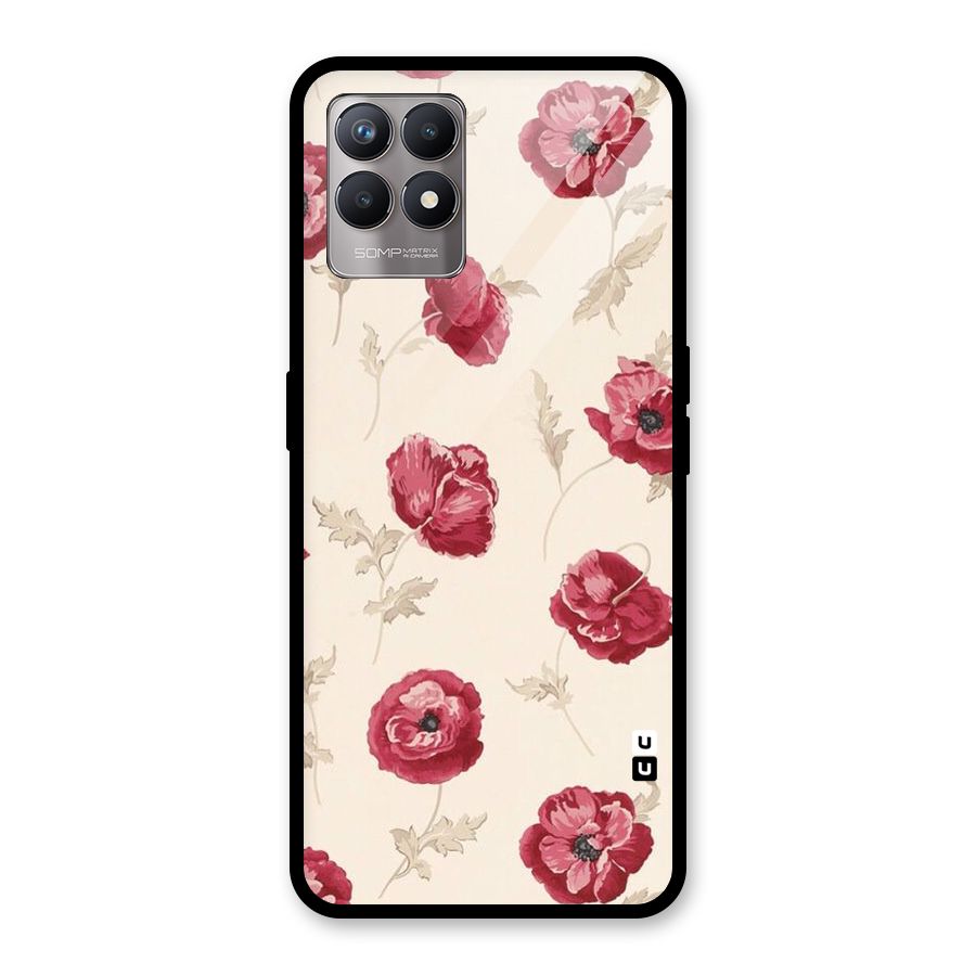 Red Rose Floral Art Glass Back Case for Realme Narzo 50