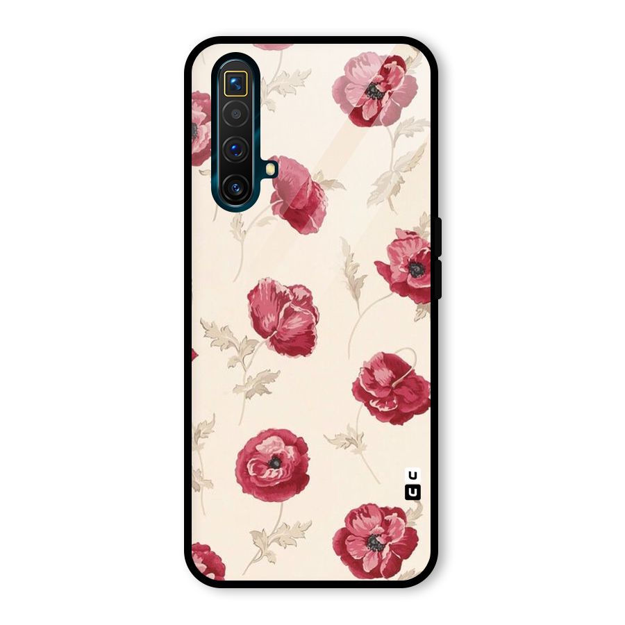Red Rose Floral Art Glass Back Case for Realme X3 SuperZoom