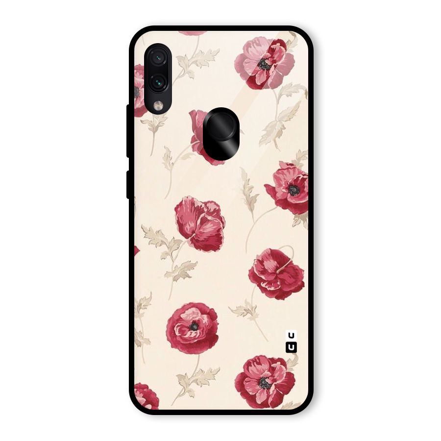 Red Rose Floral Art Glass Back Case for Redmi Note 7 Pro