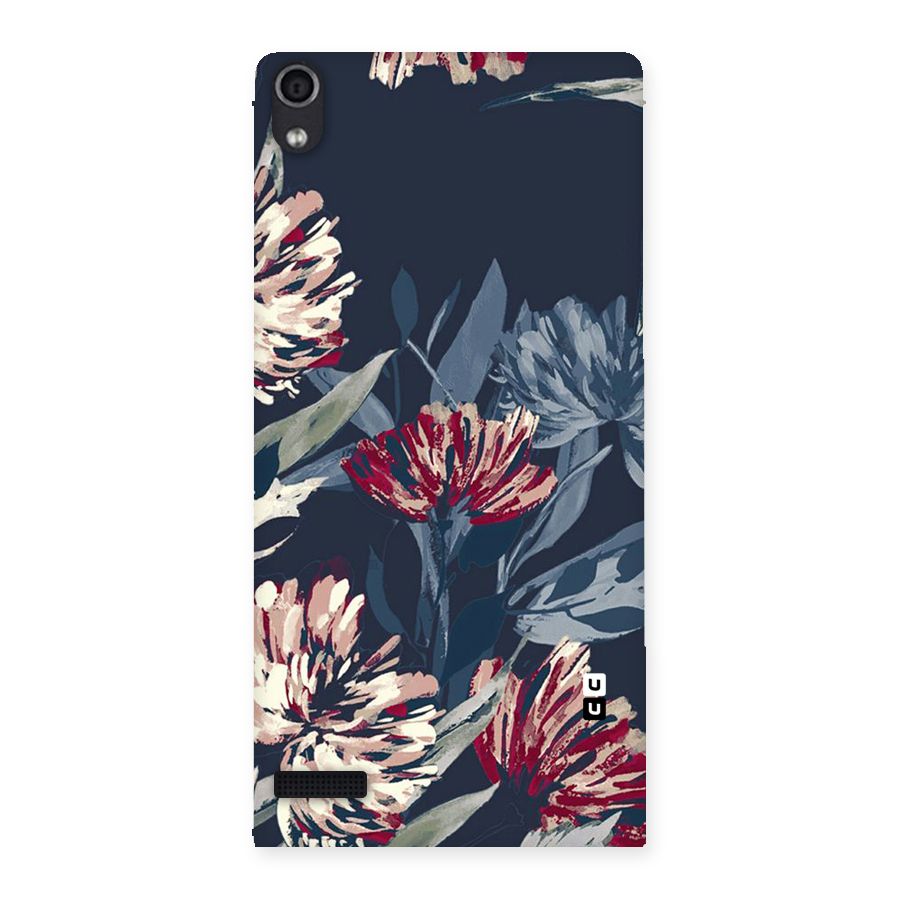 Red Rugged Floral Pattern Back Case for Ascend P6