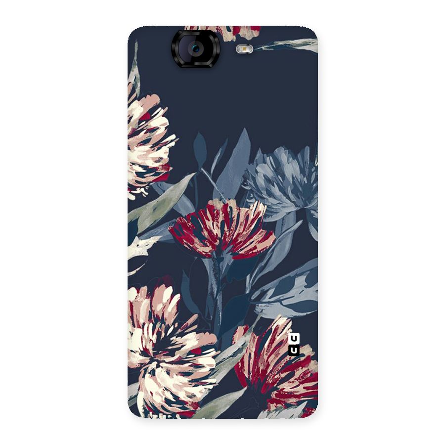 Red Rugged Floral Pattern Back Case for Canvas Knight A350