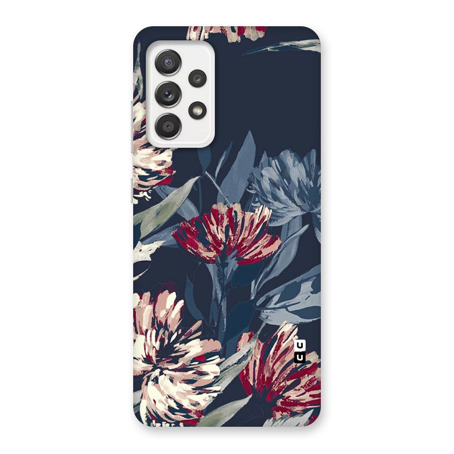 Red Rugged Floral Pattern Back Case for Galaxy A52