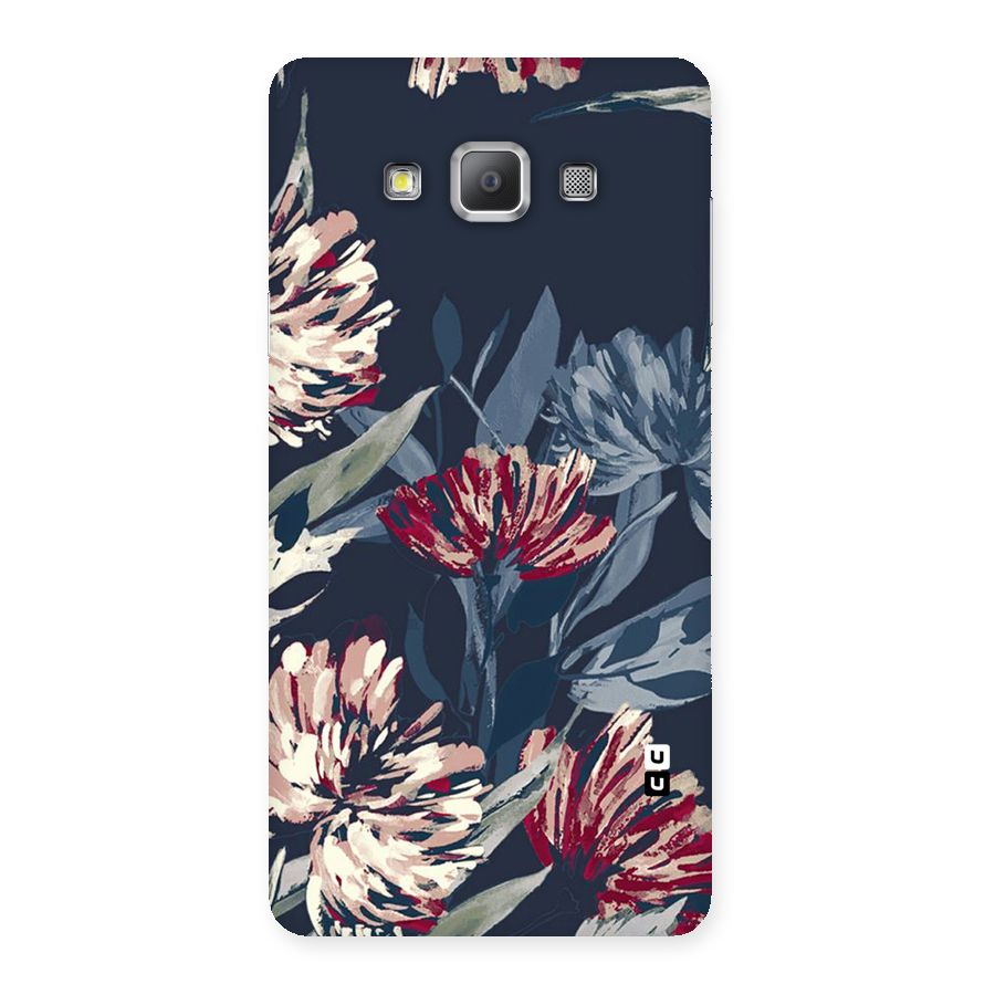 Red Rugged Floral Pattern Back Case for Galaxy A7