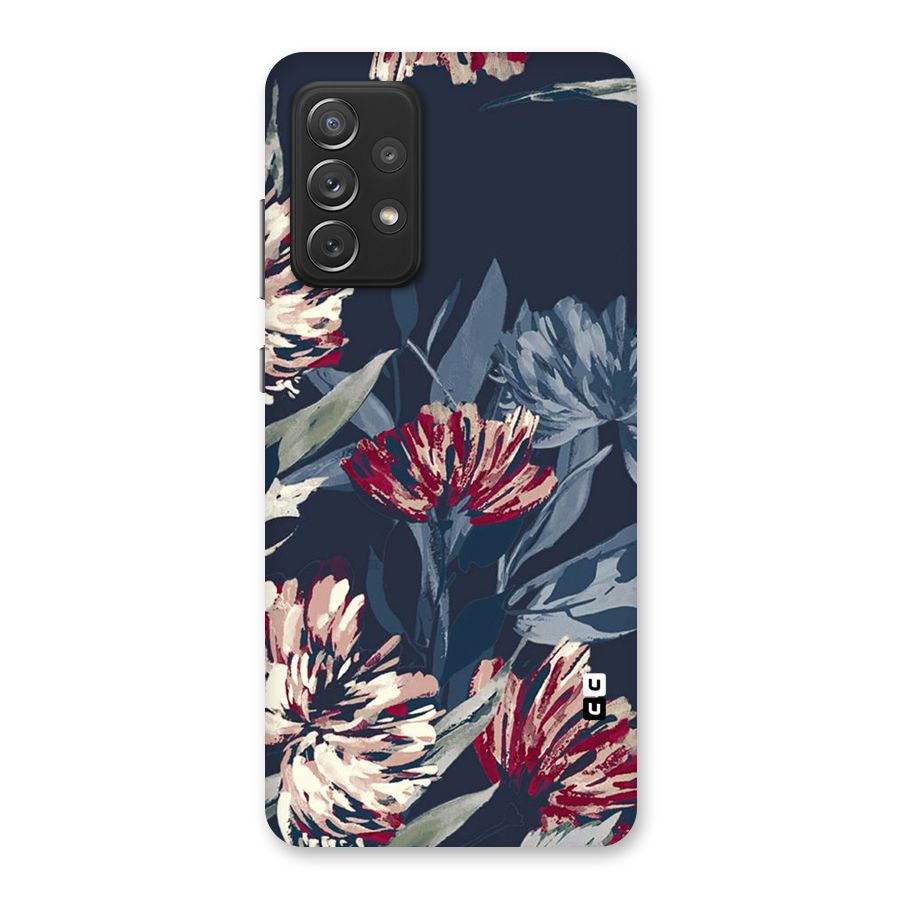 Red Rugged Floral Pattern Back Case for Galaxy A72